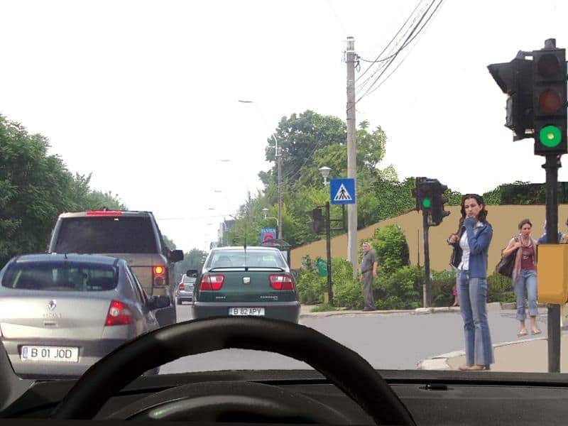 Cum veți proceda dacă intersecția care urmează este blocată din cauza aglomerației? Cum veți proceda dacă intersecția care urmează este blocată din cauza aglomerației?