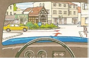 Cum veti proceda in situatia din imaginea alaturata avand in vedere ca este o intersectie cu sens giratoriu? Cum veti proceda in situatia din imaginea alaturata avand in vedere ca este o intersectie cu sens giratoriu?