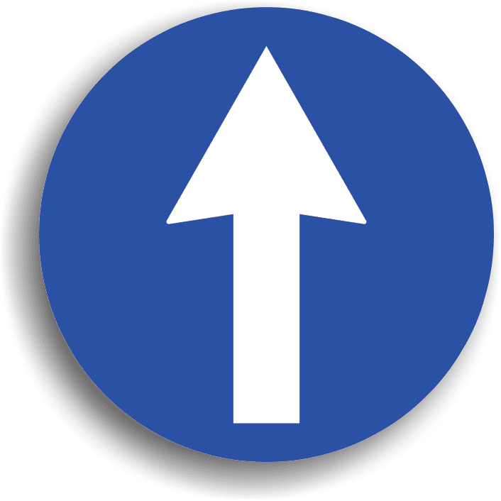 Indicatorul se montează cu cel mult 50 m înainte de o intersecție, obligând conducătorul auto să circule pe direcția indicată de săgeată (nu poate vira stânga sau dreapta, nu poate întoarce). Dacă acționează asupra unei singure benzi, atunci se va instala deasupra benzii respective. Acest indicator acționează doar în intersecția înaintea căreia este instalat.