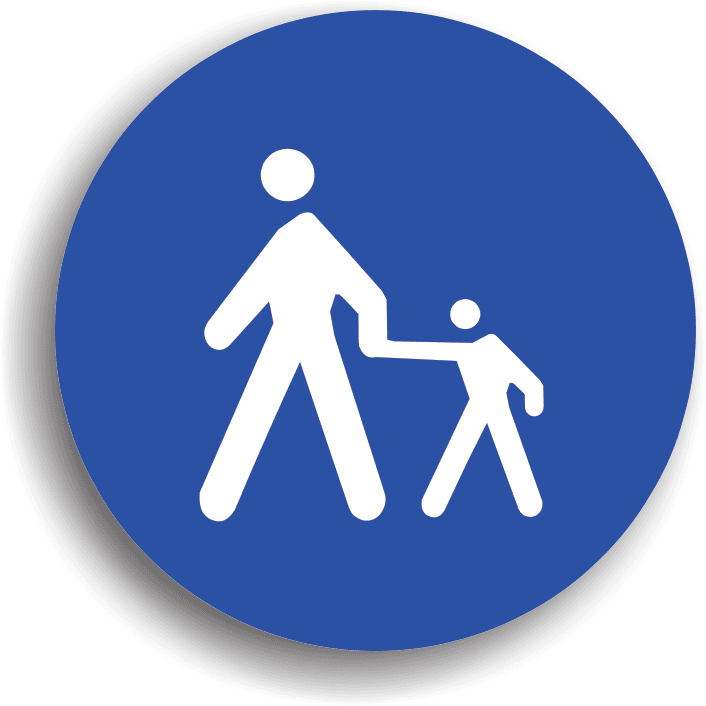 Permite circulația numai a pietonilor pe drumul înaintea căruia este instalat.