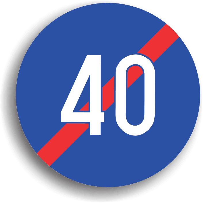 Se instalează în zona în care se termină sectorul de drum cu viteza minimă obligatorie.