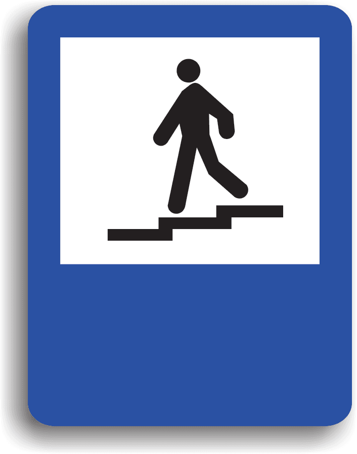 Se montează în apropierea unui pasaj subteran. Pentru traversarea drumurilor din zona pietonii sunt obligați să circule prin pasaj.