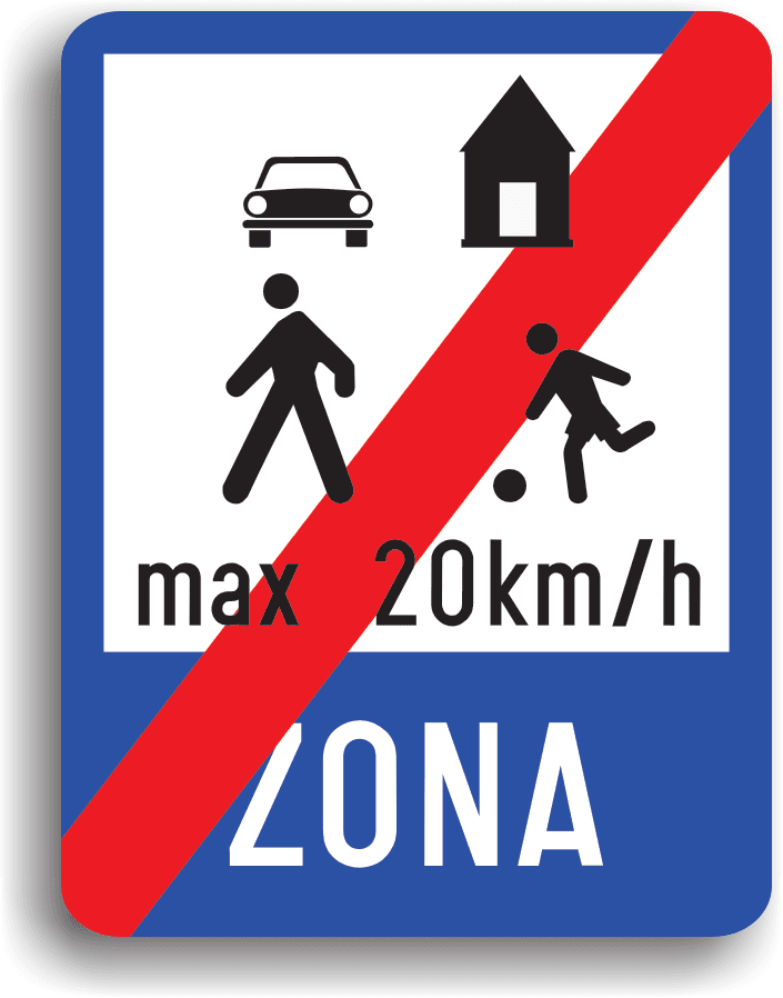 Se află montat la ieșirea din zonele rezidențiale.