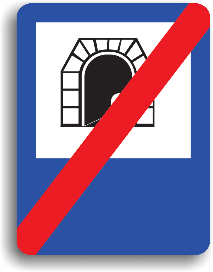 Indicatorul se instalează la ieșirea dintr-un tunel, marcând terminarea acestuia.