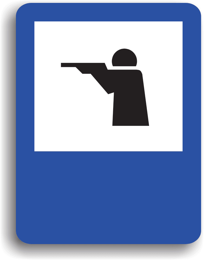 Se montează în apropierea unei zone de vânătoare. Pe indicator poate fi și o săgeată care indică direcția spre acesta zonă.