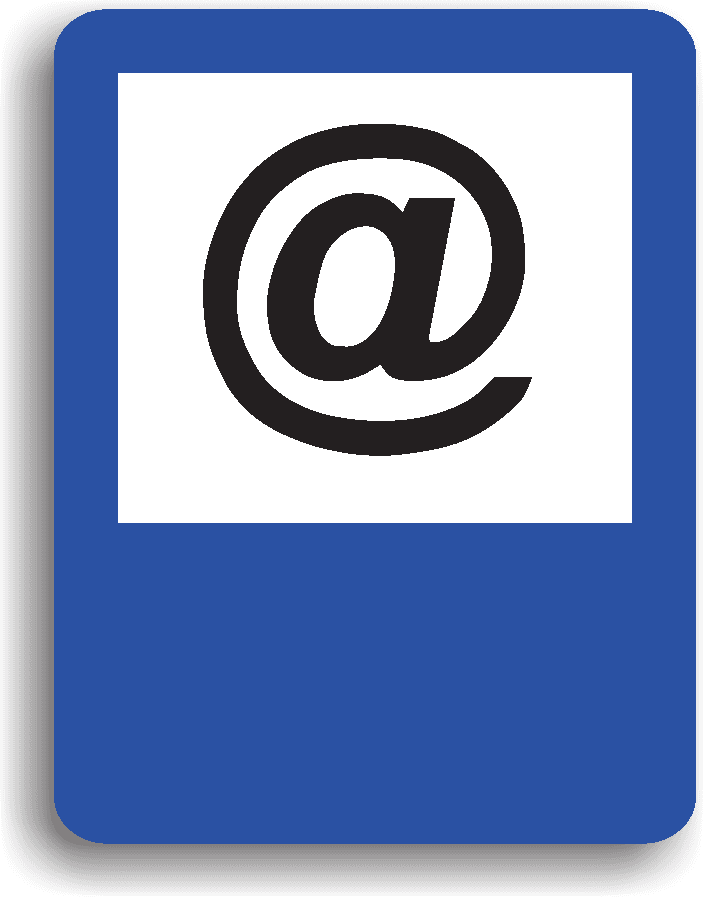 Se amplasează în apropierea unui centru cu acces la internet. Pe indicator poate fi inscripționată și distanța la care se află.