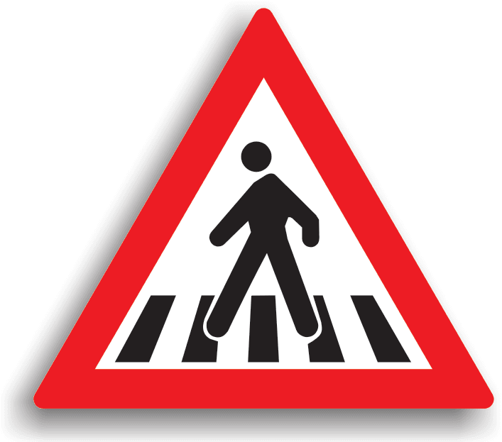 Se instalează la 50-200 m de o trecere de pietoni, pe drumurile intens circulate, pe sectoarele de drum unde vizibilitatea este redusă sau în afara localităților. Conducătorului auto îi este recomandat preventiv să reducă viteza și să circule cu atenție sporită. Acest indicator nu se instalează când locul amplasării sale coincide cu locul amplasării indicatorului "Copii".