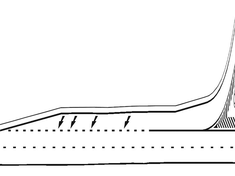Banda de accelerare se materializează pentru crearea posibilității pătrunderii pe artere intens circulate, prevăzute cu mai multe benzi de circulație, prin viraj la dreapta. Această bandă creează posibilitatea conducătorilor de vehicule să poată efectua schimbarea benzii de circulație, fără a stânjeni în deplasare vehiculele care circulă pe banda respectivă. Înainte de a intra pe banda prioritară, situată lângă acostament, conducătorii de vehicule trebuie să semnalizeze și să se asigure că intrarea se face fără pericol pentru vehiculele care circulă pe acea bandă, ținând cont de poziția și viteza de deplasare a acestora.
