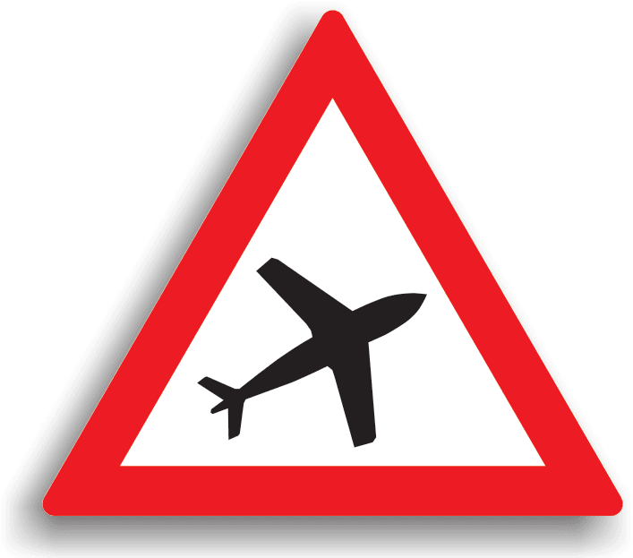 Se amplasează pe drumurile publice ce trec pe sub culoarele aeriene din apropierea aeroporturilor, pentru a atenționa conducătorul auto de zgomotul puternic sau de zborurile la joasă înălțime ale avioanelor.