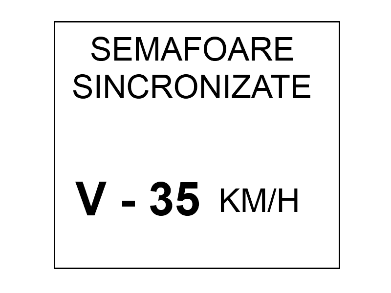 Viteza recomandată pe un sector de drum cu semafoare sincronizate