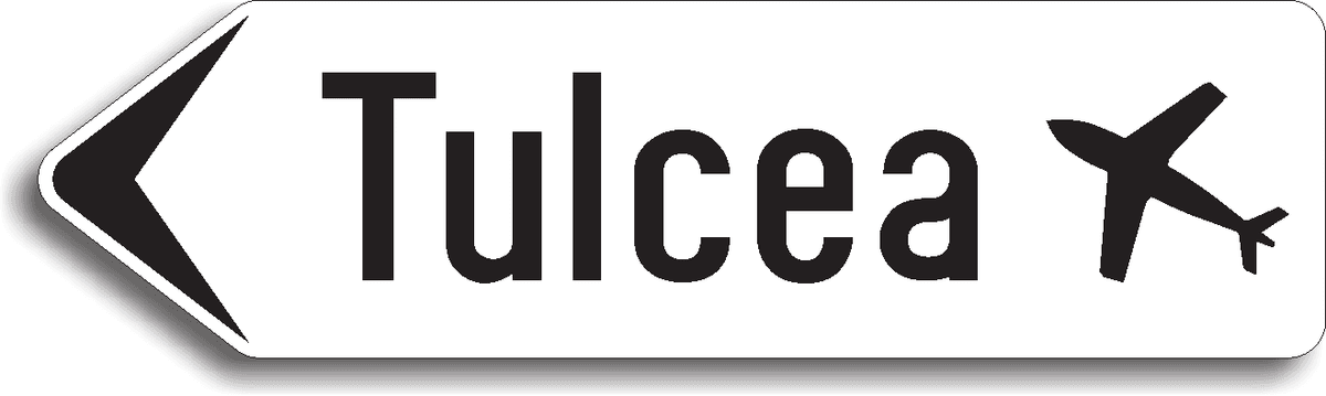 Se montează la intersecția drumului public cu un drum de acces spre aeroport.