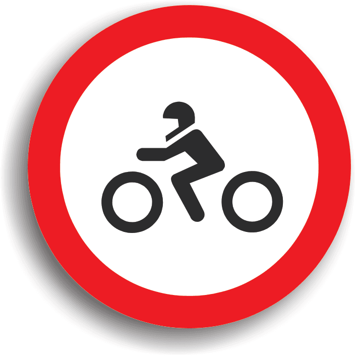 Se amplasează la intrarea pe drumurile publice pe care accesul motocicletelor este interzis.