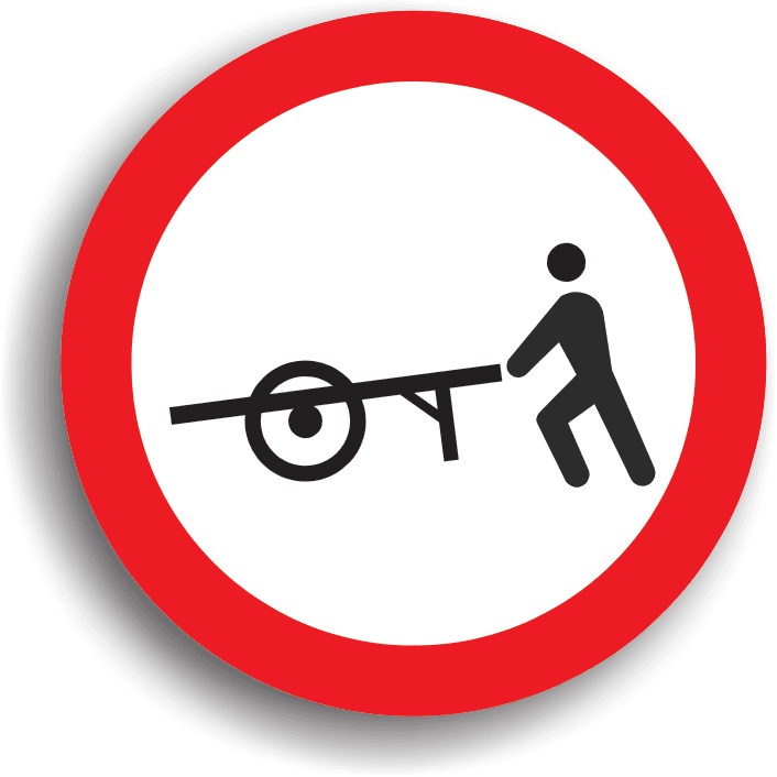 Accesul interzis vehiculelor împinse sau trase cu mâna