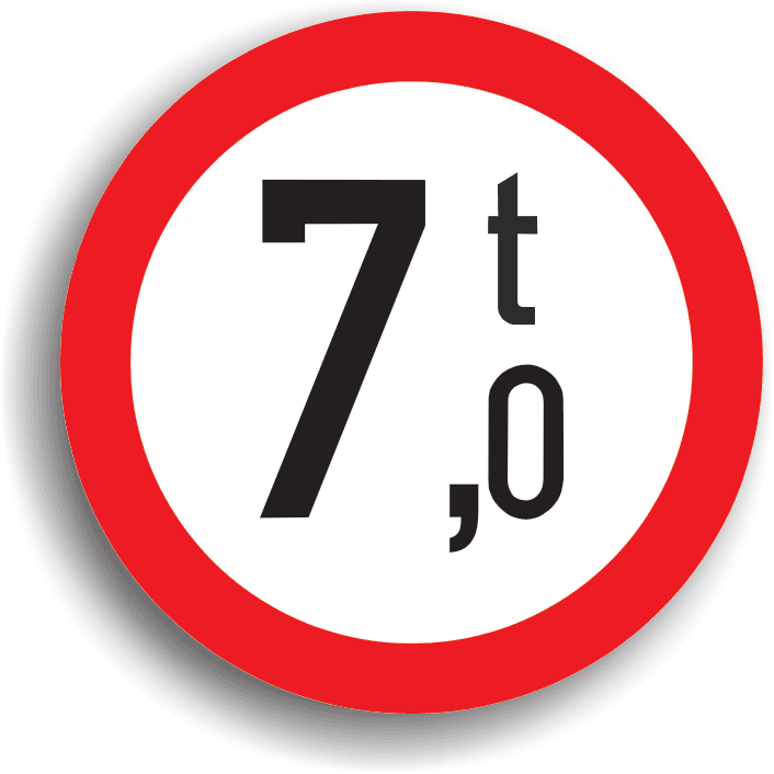 Poate fi întâlnit pe sectorul de drum pe care este interzis accesul vehiculelor cu o masă mai mare decât cea inscripționată pe panou, precum și în intersecția care îl precede. În cel de-al doilea caz, indicatorul este însoțit de un panou adițional pe care este precizată distanța până la locul periculos.