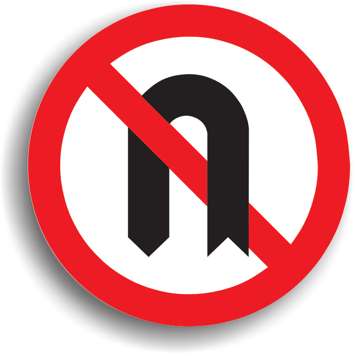 Are rolul de a interzice întoarcerea în zona respectivă, deoarece, dacă s-ar executa această manevră, ceilalți participanți la trafic ar putea fi puși în pericol.