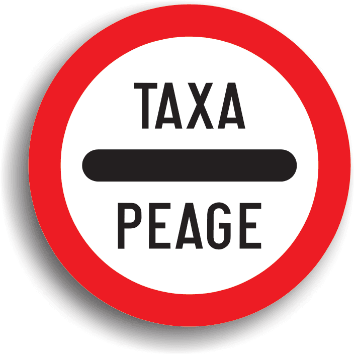 Indicatorul se așează înaintea unei zone prin care trecerea este permisă numai după ce se plătește o taxă.
