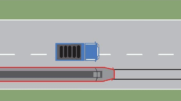 Este permis conducătorilor de autocamioane să depășească tramvaiul pe partea stângă, în imaginea dată? Este permis conducătorilor de autocamioane să depășească tramvaiul pe partea stângă, în imaginea dată?
