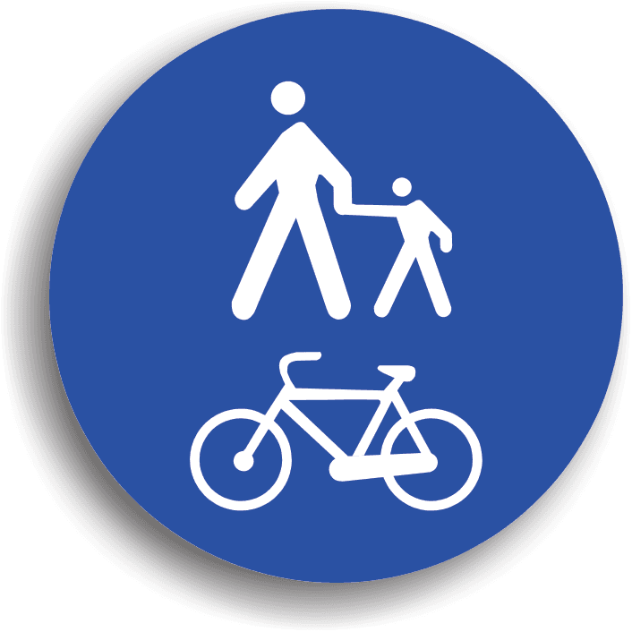 Pistă comună pentru pietoni și bicicliști Pistă comună pentru pietoni și bicicliști