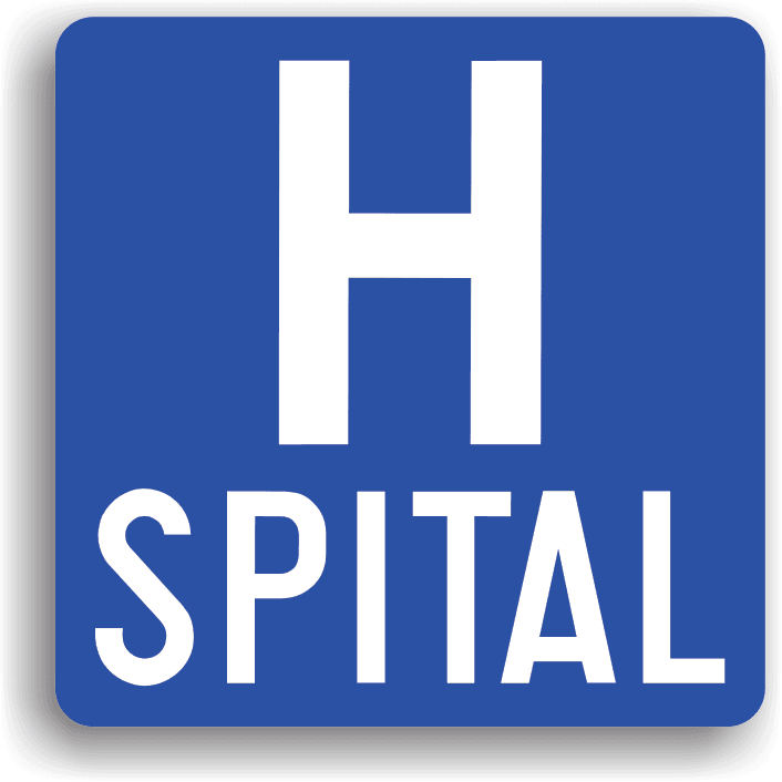 Este montat în apropierea spitalelor pentru informarea conducătorilor auto în legătură cu existența unei unități medicale. Poate fi însoțit de un panou adițional pe care este inscripționată distanță până la spital. Este montat în apropierea spitalelor pentru informarea conducătorilor auto în legătură cu existența unei unități medicale. Poate fi însoțit de un panou adițional pe care este inscripționată distanță până la spital.