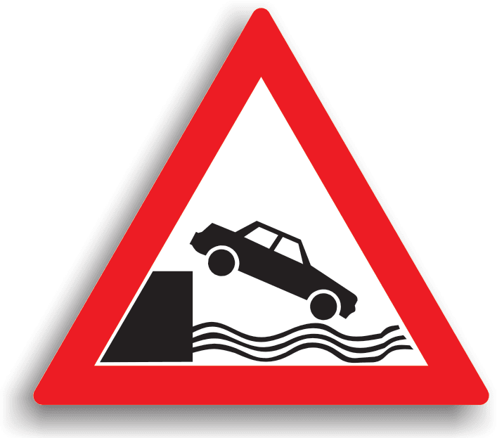 Se amplasează la 100-200 m de chei sau mal abrupt pentru a atenționa conducătorul auto că, pe direcția înainte, drumul se termină deasupra cheiului sau malului abrupt. Se amplasează la 100-200 m de chei sau mal abrupt pentru a atenționa conducătorul auto că, pe direcția înainte, drumul se termină deasupra cheiului sau malului abrupt.