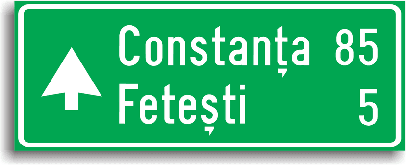 Confirmarea direcției de mers pe autostradă spre localități mai importante și distanțele până la acestea Confirmarea direcției de mers pe autostradă spre localități mai importante și distanțele până la acestea