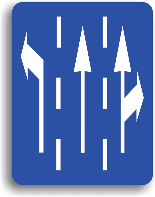 Se instalează pe drumurile publice, cu mai multe benzi pe sens, pentru ca șoferii să se poată încadra din timp pe banda corespunzătoare direcției de mers pe care vor să o urmeze. Se instalează pe drumurile publice, cu mai multe benzi pe sens, pentru ca șoferii să se poată încadra din timp pe banda corespunzătoare direcției de mers pe care vor să o urmeze.