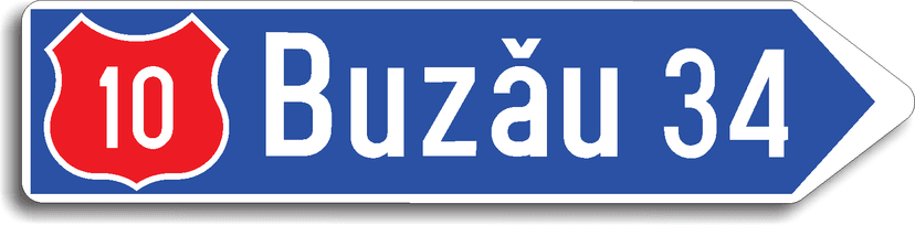Direcția spre localitatea indicată Direcția spre localitatea indicată
