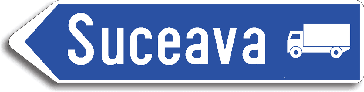 Conducătorul auto poate întâlni acest indicator la începutul unei localități și pe parcursul acesteia. Are rolul de a informa conducătorii de autovehicule destinate transportului de mărfuri asupra traseului pe care trebuie să-l urmeze. Conducătorul auto poate întâlni acest indicator la începutul unei localități și pe parcursul acesteia. Are rolul de a informa conducătorii de autovehicule destinate transportului de mărfuri asupra traseului pe care trebuie să-l urmeze.