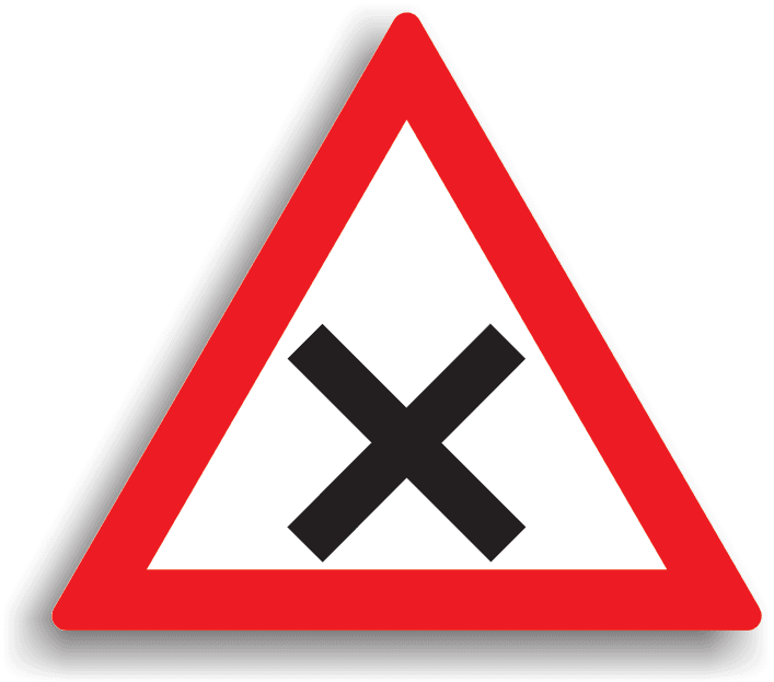 Este amplasat numai în afara localităților, la 50-200 m înaintea unei intersecții nedirijate de drumuri din aceeași categorie. În această intersecție se aplică regula priorității de dreapta, iar conducătorul auto este obligat să reducă viteza la max. 30 km/h în localitate, respectiv max. 50 km/h în afara localității. Este amplasat numai în afara localităților, la 50-200 m înaintea unei intersecții nedirijate de drumuri din aceeași categorie. În această intersecție se aplică regula priorității de dreapta, iar conducătorul auto este obligat să reducă viteza la max. 30 km/h în localitate, respectiv max. 50 km/h în afara localității.