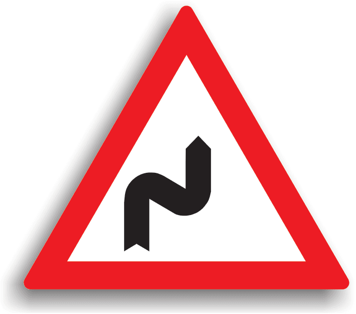 Se instalează atunci când urmează o succesiune de curbe, dacă distanța dintre acestea e mai mică de 250 m. Se amplasează la 100-200 m înaintea primei curbe. Aceste indicatoare pot fi însoțite și de panouri adiționale, pe care este specificată distanța până la terminarea sectorului de drum periculos, dacă lungimea acestuia depășește 1000 m. Conducătorul trebuie să circule cu viteză redusă în curbe, iar dacă vizibilitatea este redusă, toate manevrele (depasirea, oprirea, staționarea, mersul înapoi, întoarcerea) sunt interzise. Se instalează atunci când urmează o succesiune de curbe, dacă distanța dintre acestea e mai mică de 250 m. Se amplasează la 100-200 m înaintea primei curbe. Aceste indicatoare pot fi însoțite și de panouri adiționale, pe care este specificată distanța până la terminarea sectorului de drum periculos, dacă lungimea acestuia depășește 1000 m. Conducătorul trebuie să circule cu viteză redusă în curbe, iar dacă vizibilitatea este redusă, toate manevrele (depasirea, oprirea, staționarea, mersul înapoi, întoarcerea) sunt interzise.