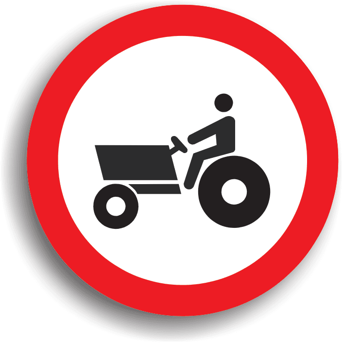 Poate fi întâlnit în localitățile rurale, pe drumurile publice pe care accesul tractoarelor și mașinilor autopropulsate pentru lucrări este interzis. Poate fi întâlnit în localitățile rurale, pe drumurile publice pe care accesul tractoarelor și mașinilor autopropulsate pentru lucrări este interzis.