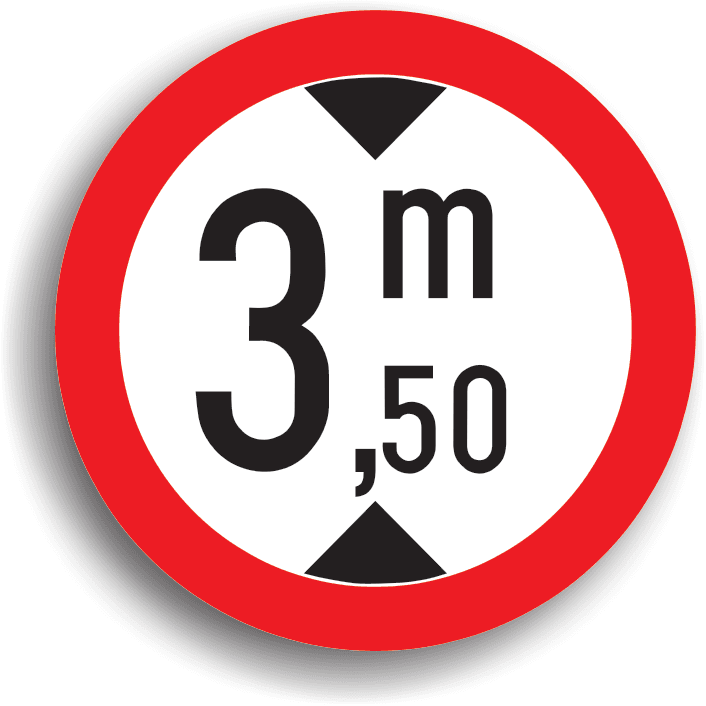 Se montează pe sectorul de drum cu înălțime mai mică de 5,10 m (capetele podurilor, pasaje inferioare, etc.), precum și în intersecția care îl precede. În cel de-al doilea caz, indicatorul este însoțit de un panou adițional pe care este precizată distanța până la locul periculos. Înălțimea înscrisă pe indicator este cu 5 cm mai mică decât înălțimea liberă de trecere asigurată pe sectorul de drum respectiv. Se montează pe sectorul de drum cu înălțime mai mică de 5,10 m (capetele podurilor, pasaje inferioare, etc.), precum și în intersecția care îl precede. În cel de-al doilea caz, indicatorul este însoțit de un panou adițional pe care este precizată distanța până la locul periculos. Înălțimea înscrisă pe indicator este cu 5 cm mai mică decât înălțimea liberă de trecere asigurată pe sectorul de drum respectiv.