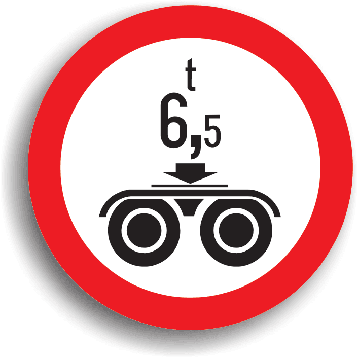 Se instalează pe sectorul de drum pe care este interzis accesul vehiculelor cu o masă pe osia dublă mai mare decât cea inscriptionată pe panou. Se instalează pe sectorul de drum pe care este interzis accesul vehiculelor cu o masă pe osia dublă mai mare decât cea inscriptionată pe panou.