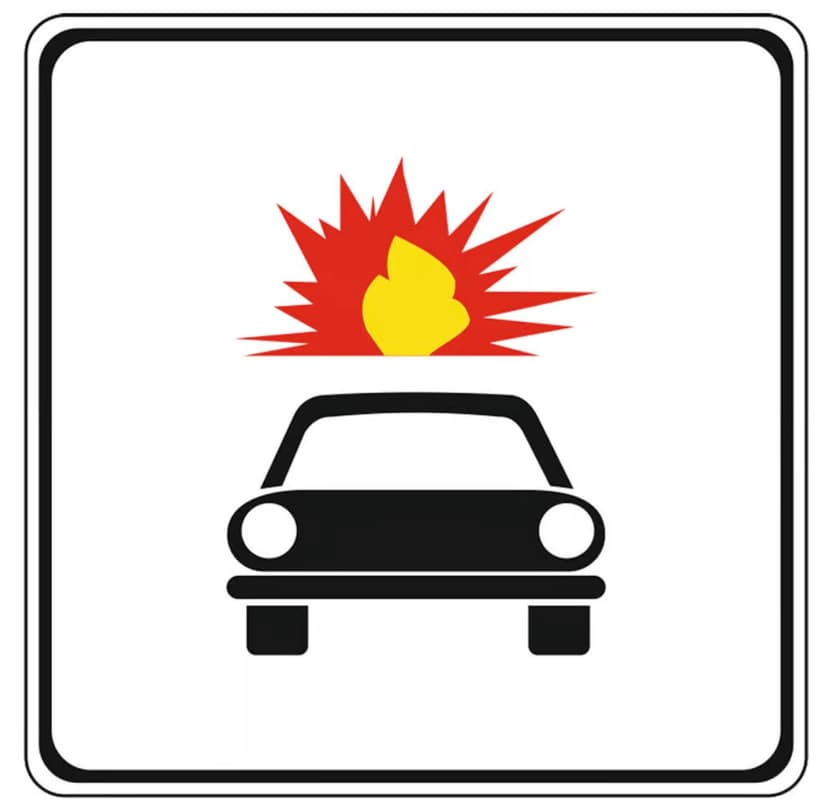 Vehicule care transportă substanțe explozive sau ușor inflamabile Vehicule care transportă substanțe explozive sau ușor inflamabile
